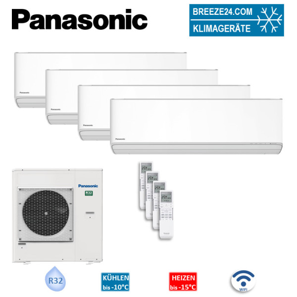 Panasonic Set 2 x CS-MZ16ZKE + 2 x CS-Z50ZKEW + CU-4Z80TBE Wandgerät 1,6/1,6/5,0/5,0 kW