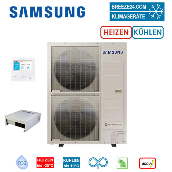 SAMSUNG AE120RXYDGG Luft/Wasser Wärmepumpe + MIM-E03EN 12 kW | 2 Heizkreise | Heizen | Kühlen | R32