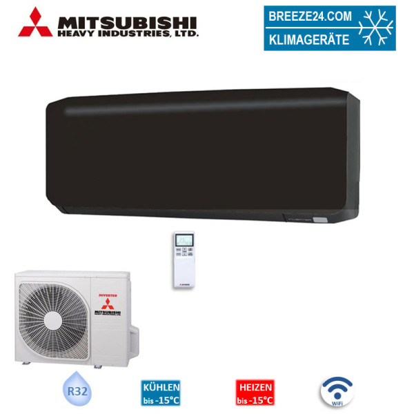 Mitsubishi Heavy Set SRK35ZS-WFB BLACK + SRC35ZS-W2 Wandgerät 3,5 kW WiFi Raumgröße 35-40 m²