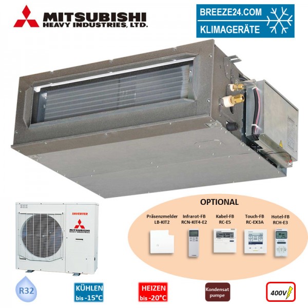 Mitsubishi Heavy Set Kanalgerät 12,5 kW - FDUM125VH + FDC125VSA-W 400V R32 Klimaanlage
