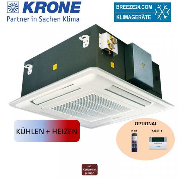 Krone Kassettengerät 2,7 kW - PW-EC-031-4L 4 Leiter-Kaltwasser mit EC-Ventilator (Kühlen + Heizen)
