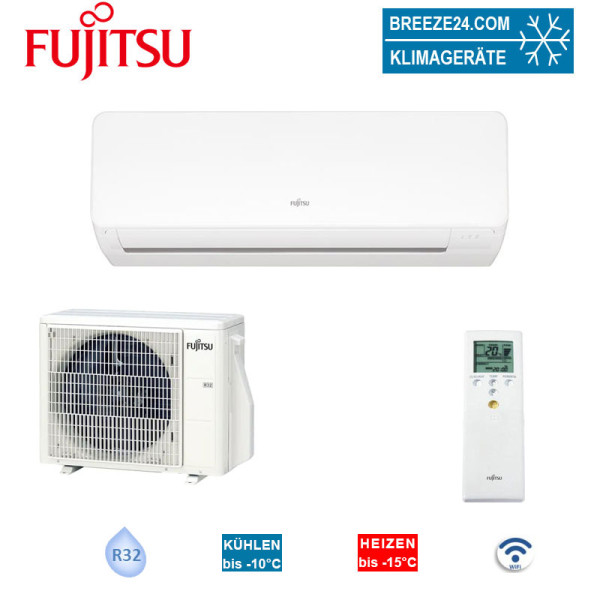 Fujitsu Set eco Wandgerät ASEH07KMCG + AOEH07KMCG | 2.0 kW | 2.5 kW | WiFi | Raumgröße 20 - 25 m²