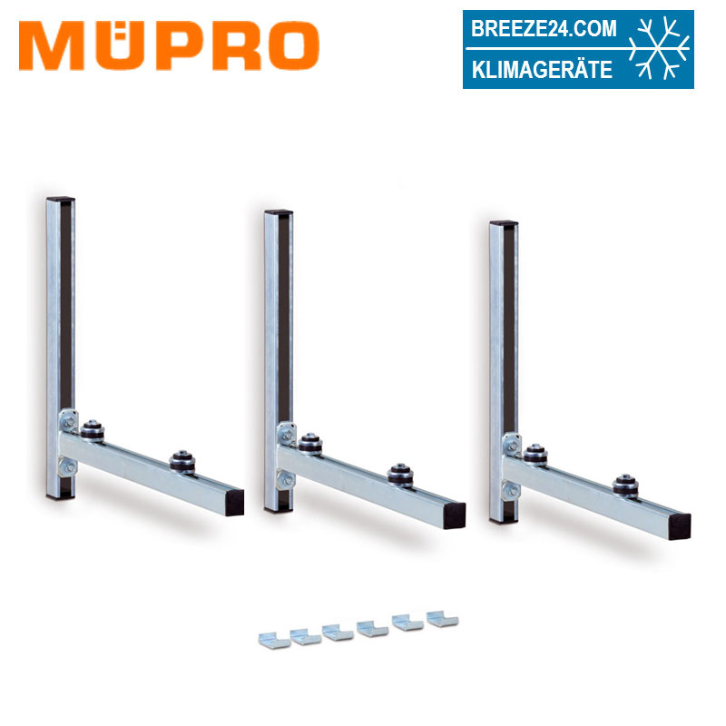 Müpro 3er MPC-Konsolenset mit Schalldämmung, Länge: 800 mm Belastung bis zu 120 kg