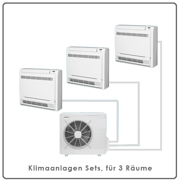 Klimaanlagen - Sets, für 3 Räume