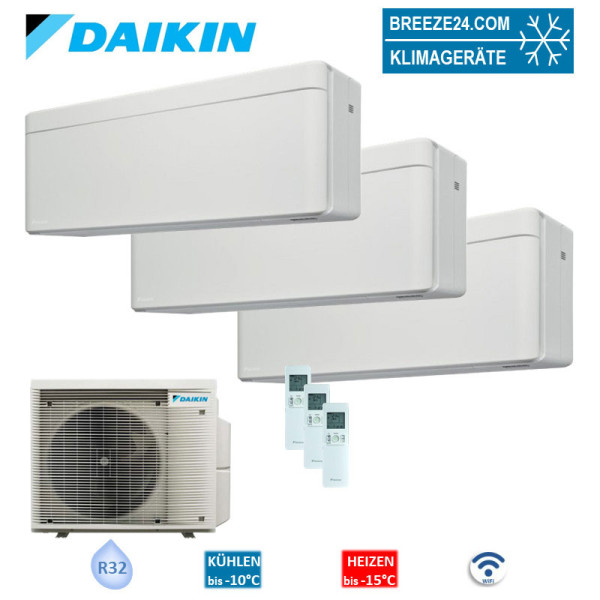 Daikin Set 3 Wandgeräte Stylish WiFi 1,5/5,0 kW - CTXA15CW + 2 x FTXA50CW + 4MXM80A9 Klimaanlage