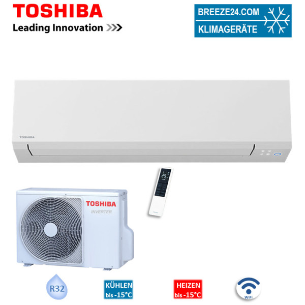 Toshiba Set RAS-B18G3KVSG-E + RAS-18J2AVSG-E1 WiFi Wandgerät Shorai Edge White 50 - 55 m² 5,0 kW R32
