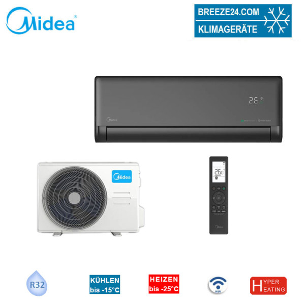 Midea Solstice Set EBZ-12RD6-I + EZ-12RD6H-O black | Raum 35 - 40 m² | WiFi | 3.5 kW | 3.8 kW | R32