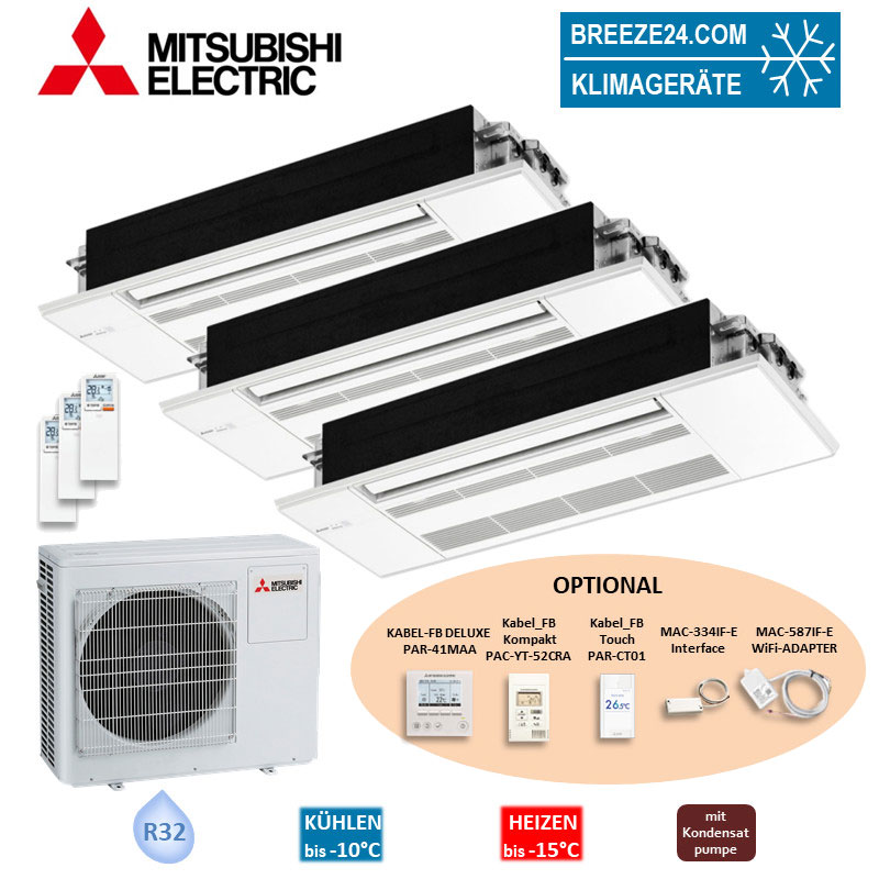 Mitsubishi Electric Set 2,5/3,5 kW 2 x MLZ-KP25VF + MLZ-KP35VF 1-Wege-Deckenkassette + MXZ-3F54VF4