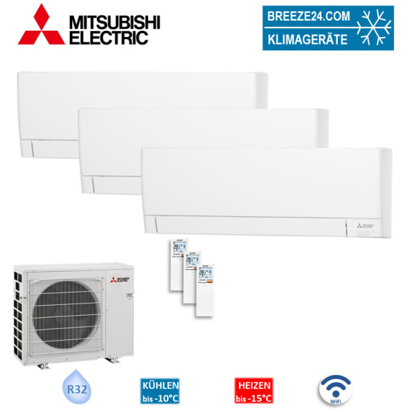 Mitsubishi Electric Set MSZ-AY20VGKP + MSZ-AY25VGK + MSZ-AY35VGK + MXZ-3F54VF4 Wandgerät WiFi