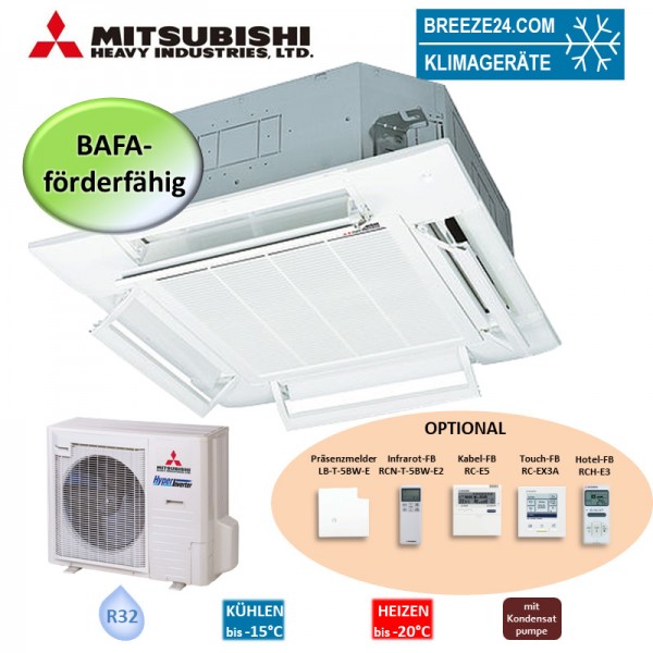 Mitsubishi Heavy Set 4-Wege-Deckenkassette 7,1kW Komfortpaneel FDT71VH + FDC71VNX-W R32 Klimaanlage