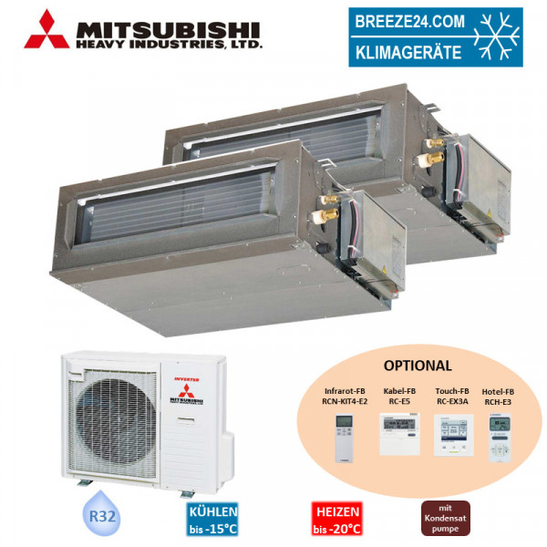 Mitsubishi Heavy Set 2 x Kanalgeräte 5,0 kW - FDUM 50 VH + SCM 80 ZS-W R32 Klimaanlage