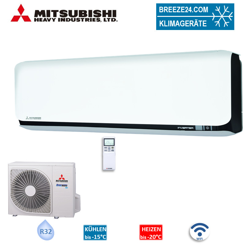 Mitsubishi Heavy Set SRK50ZSX-WFB + SRC50ZSX-W3 Wandgerät Schwarz/Weiss 5,0 kW WiFi R32 Klimaanlage