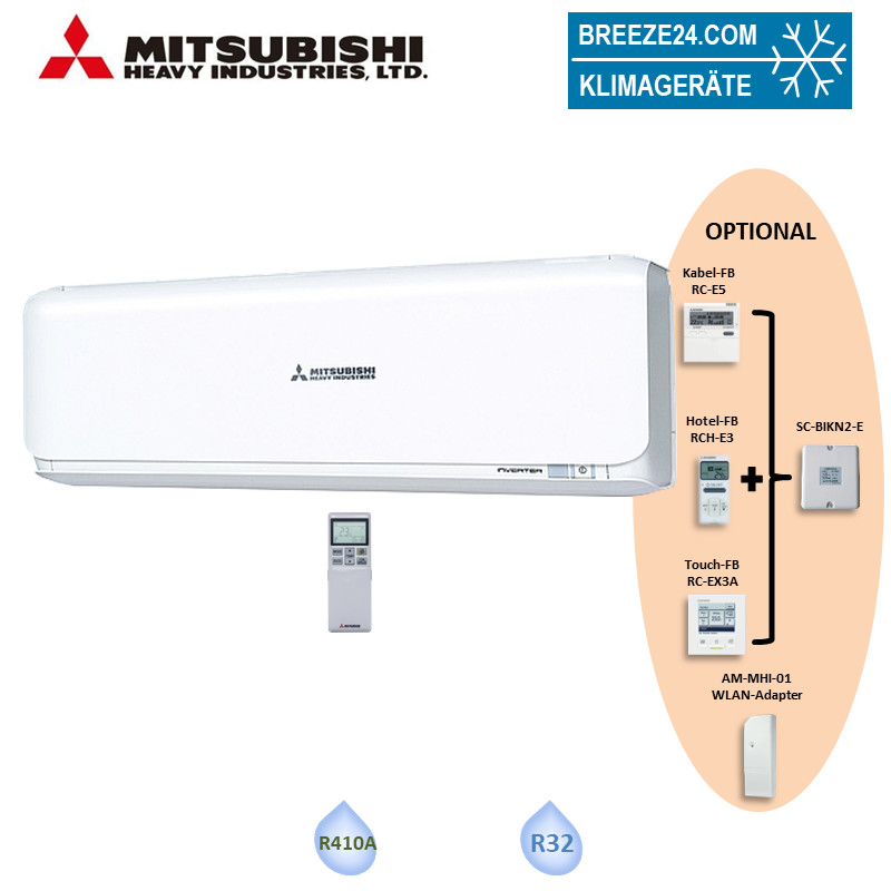 Mitsubishi Heavy Wandgerät 2,5 kW - SRK25ZSX-W Raumgröße 25 - 30 m² - R32 oder R410A