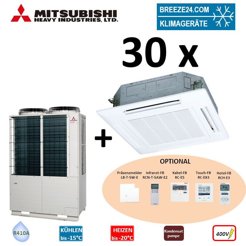 Mitsubishi Heavy Set 30 x 4-Wege-Deckenkassette 3,5 kW - FDT 36 KXZE1 + FDC680KXE6 VRF 400V