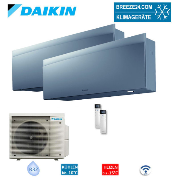 Daikin Set 2 Wandgeräte Emura WiFi 2,4 kW 2 x FTXJ25AS + Außengerät 2MXM40A2V1B9 R32 Klimaanlage