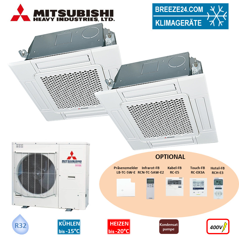 Mitsubishi Heavy Klimaanlagen Set Mit 2 X 4 Wege Deckenkassette Breeze24 Com