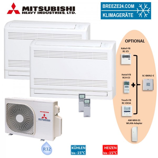 Mitsubishi Heavy Set 2 x Truhengeräte 2,5kW 2 x SRF25ZS-W + SCM40ZS-W R32 Klimaanlage