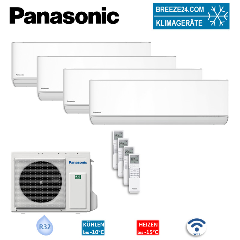 Panasonic Set 3 x CS-MZ16ZKE + CS-Z20ZKEW + CU-4Z68TBE Wandgeräte WiFi 1,6/1,6/1,6/2,0 kW R32