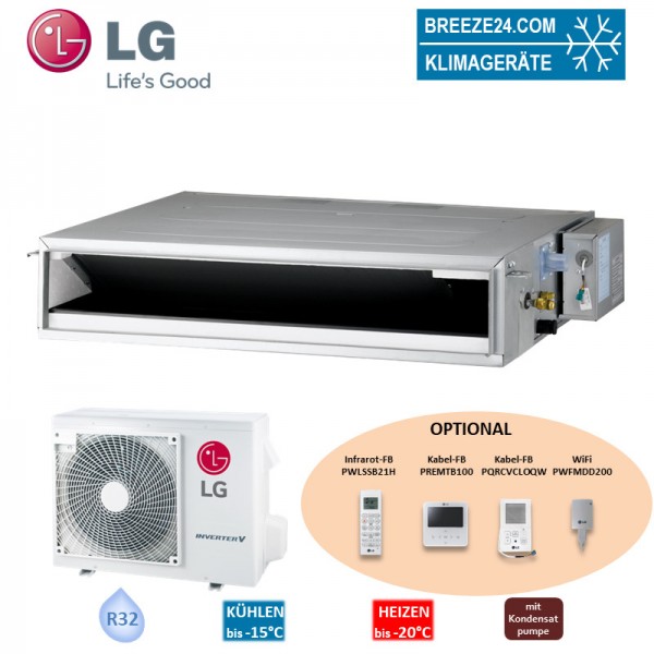 LG Set Kanalgerät niedrige Pressung 2,5 kW - CL09F N50 + UUA1 ULO R32 Klimaanlage