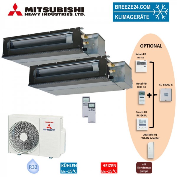 Mitsubishi Heavy Set 2 x Kanalgeräte 3,5/5,0 kW - SRR35ZS-W + SRR50ZS-W + SCM60ZS-W R32 Klimaanlage