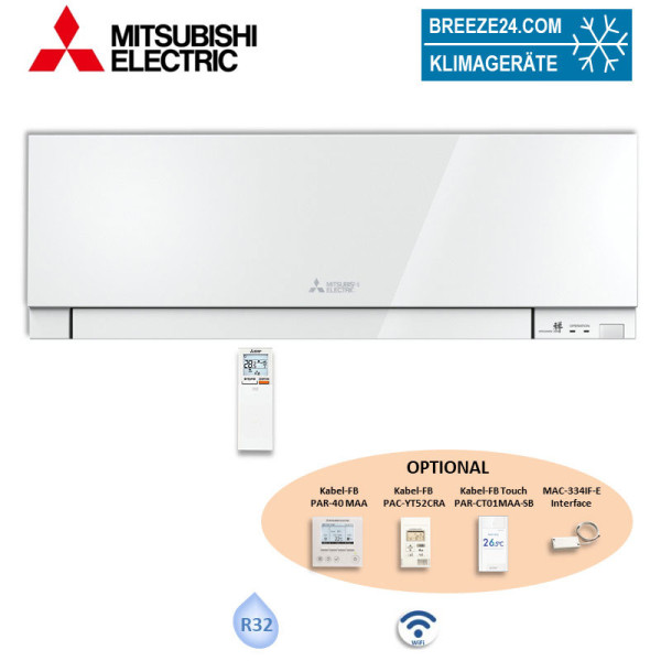 Mitsubishi Electric Wandgerät 2,5 kW WiFi Premium in Weiss MSZ-EF25VGKW Raumgröße 25 - 30 m² | R32