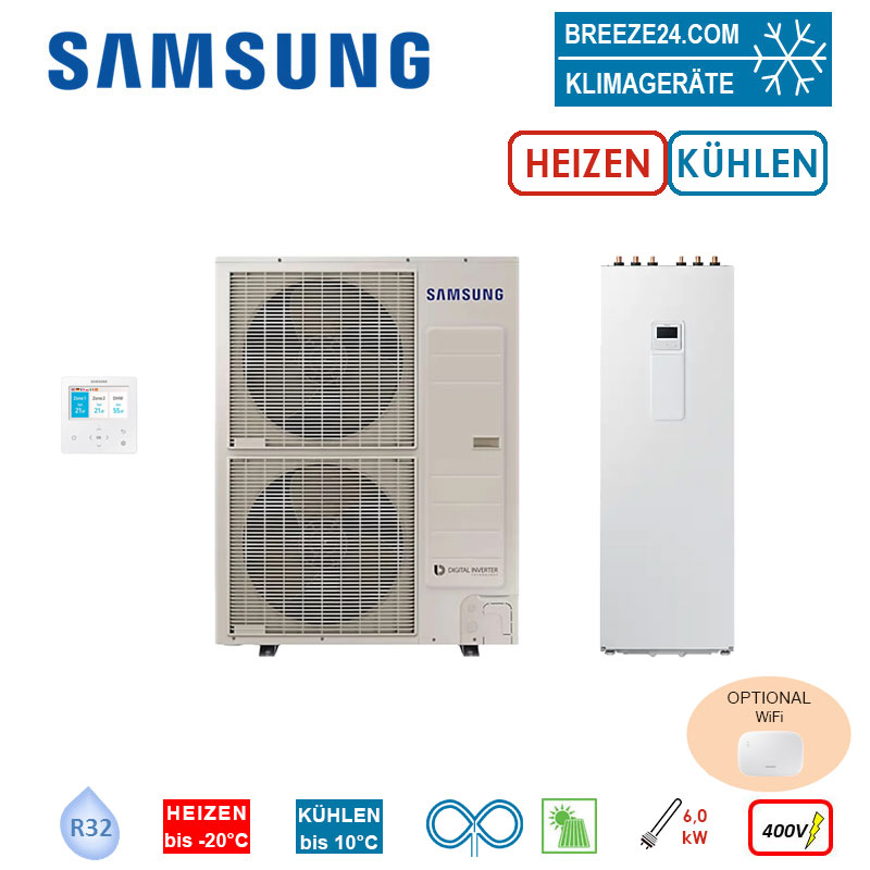 SAMSUNG AE120RXYDGG Luft/Wasser Wärmepumpe + AE260RNWMGG Hydromodul 12 kW | 2 Heizkreise | 260 Liter