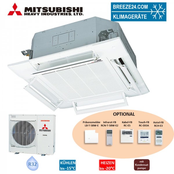 Mitsubishi Heavy Set 4-Wege-Deckenkassette 13,6 kW Komfortpaneel FDT140VH + FDC140VNA-W R32