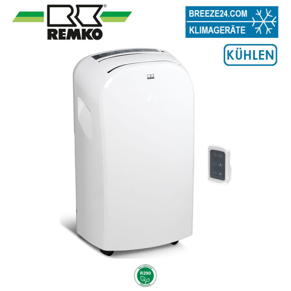 Remko MKT 255 Eco (Weiß) Mobile Klimaanlage nur Kühlen 2,6 kW für 1 Raum mit 25 - 30 m² | R290