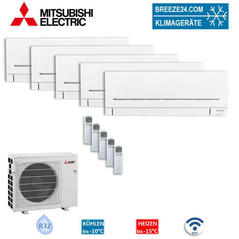 Mitsubishi Electric Set 5 x MSZ-AP25VGK + MXZ-5F102VF 2,5 kW R32 | Auslaufmodell