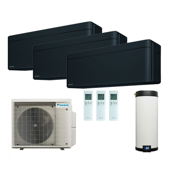 Daikin 4MWXM52A9 Multi+ Set 3 x WiFi Stylish Wandgeräte FTXA20CB + Warmwassertank 90L EKHWET90BV3