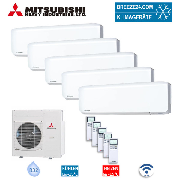 Mitsubishi Heavy Set 4 x SRK20ZS-WF + SRK35ZS-WF + SCM100ZS-W Wandgeräte 2,0/3,5 kW WiFi Klimaanlage