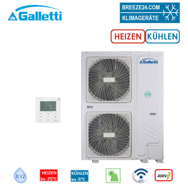 Galletti Kompakt Wärmepumpe MLI022H0AA WiFi 22,0 kW - 21,0 kW zum Heizen-Kühlen-Warmwasser 400V