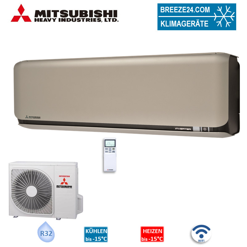 Mitsubishi Heavy Set SRK25ZS-WFT + SRC25ZS-W2 Wandgerät Titan 2,5 kW WiFi R32 Klimaanlage