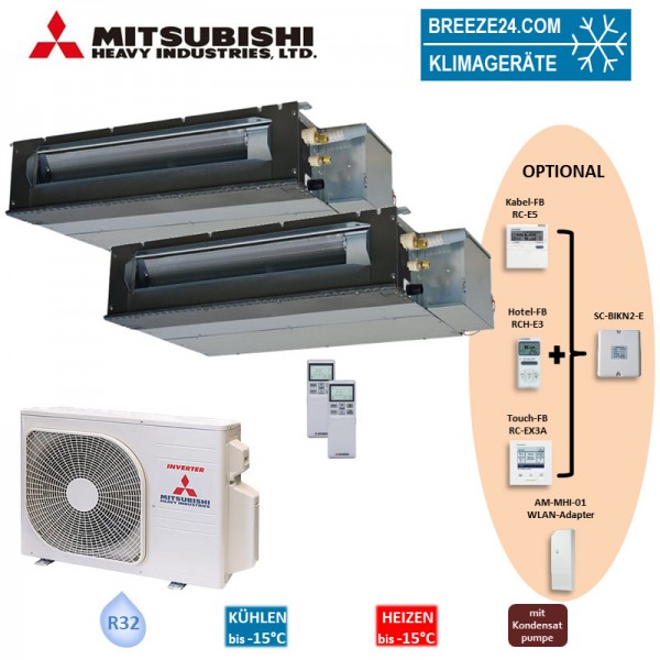 Mitsubishi Heavy Set 2 x Kanalgeräte 2,5 kW - SRR25ZS-W + SCM40ZS-W R32 Klimaanlage