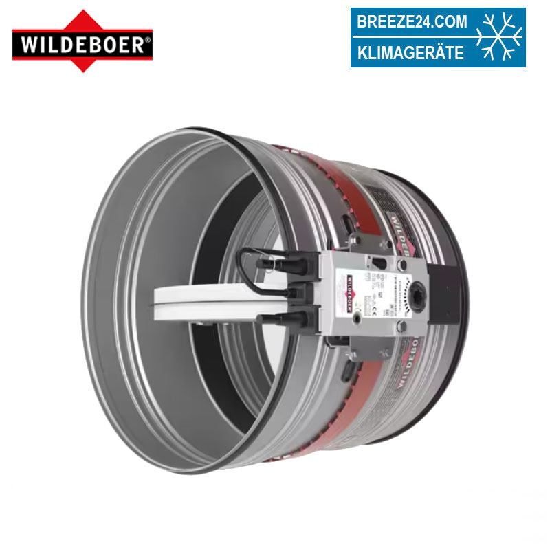 Wildeboer FR 90 DN 160 Brandschutzklappe rund mit Federrücklaufmotor Baureihe FR92 Ø 160 mm