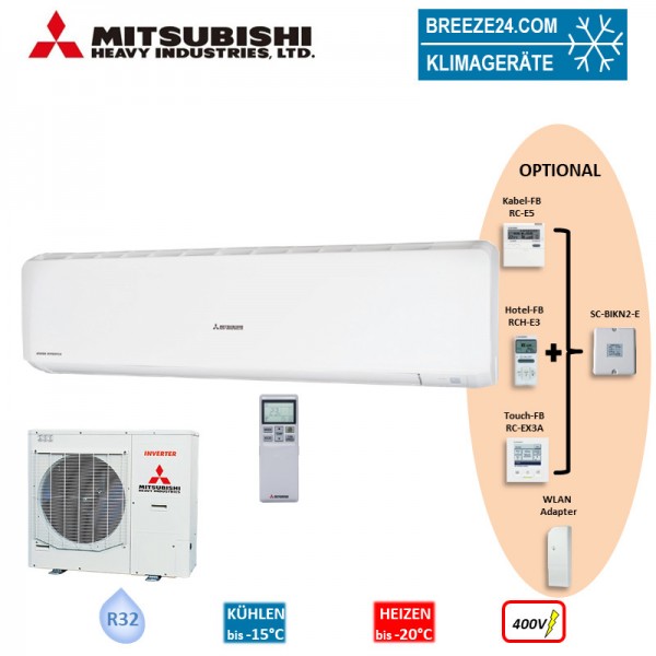 Mitsubishi Heavy Set Wandgerät 10,0 kW - SRK100ZR-W + FDC100VSA-W R32 Klimaanlage 400V