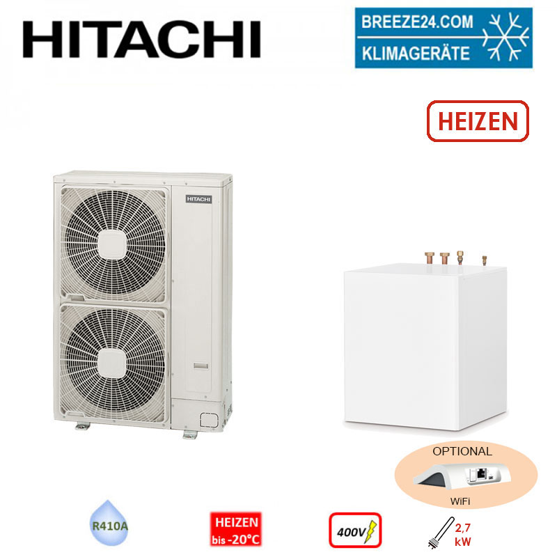 Hitachi Yutaki S80 14 kW RAS-5WHNPE + RWH-5.0NFE Wärmepumpe + Hydromodul für Heizung+Warmwasser 400V