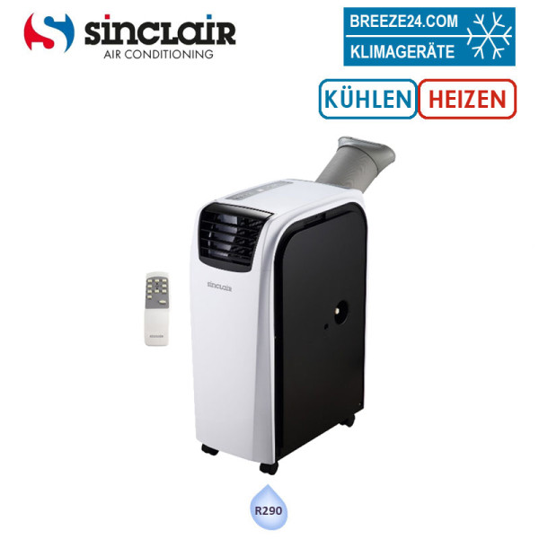 Sinclair AMC-14P Mobile Klimaanlage Kühlen + Heizen 4,0 kW für 1 Raum mit 40 m² R290