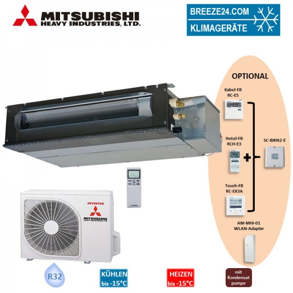 Mitsubishi Heavy Set Kanalgerät 2,5 kW - SRR25ZS-W + SRC25ZS-W2 R32 Klimaanlage