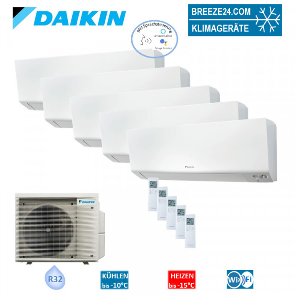 Daikin Set 5 Wandgeräte Perfera WiFi 2,0/4,2kW 3 x FTXM20R + 2 x FTXM42R + 5MXM90A R32 Klimaanlage