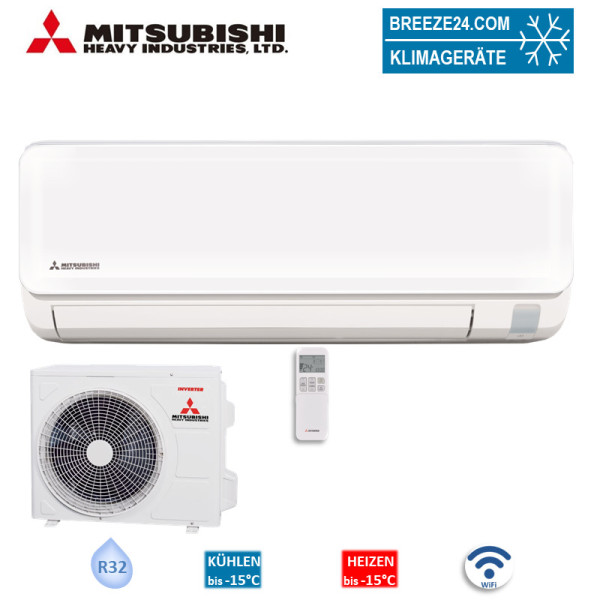 Mitsubishi Heavy Set SRK20ZTL-W + SRC20ZTL-W WiFi Kompakt-Wandgerät 2,0 kW | Raumgröße 20 - 25 m²