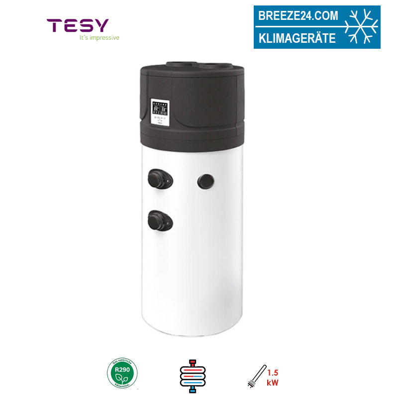 Tesy AquaThermica HPWH 4.11 FS 200 U 02 S Wärmepumpe 200 Liter | Wärmetauscher R290 Heizstab 1.5 kW