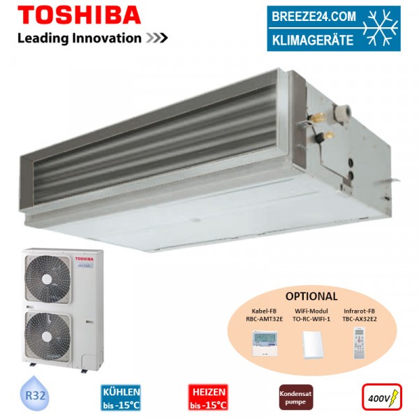 Toshiba Set Kanalgerät 12,5 kW - RAV-RM1401BTP-E + RAV-GM1401AT8P-E R32 Klimaanlage 400V
