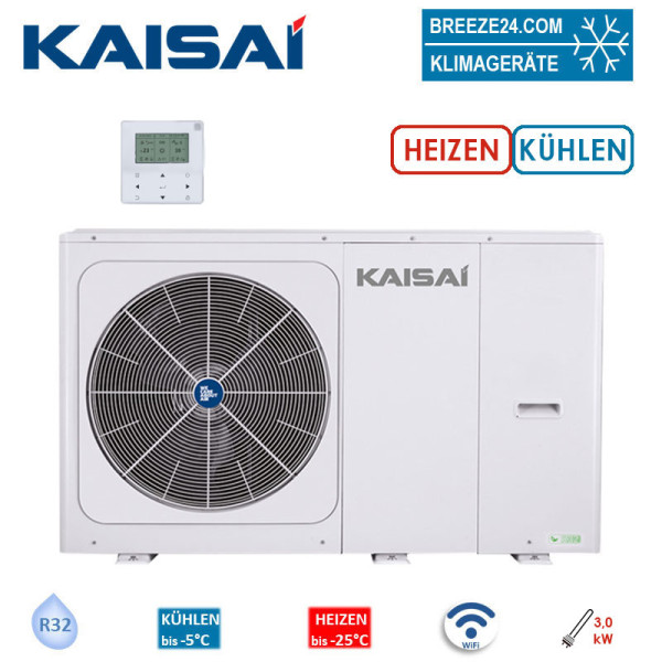 Kaisai Arctic KHC-06RY1 Monoblock Wärmepumpe 6,3 kW zum Heizen + Kühlen - WiFi Heizstab 3,0 kW