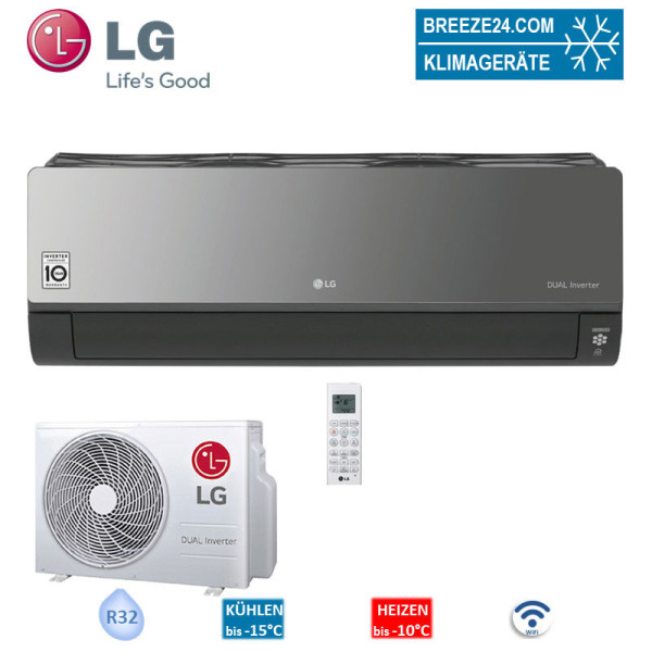 LG Set WiFi Wandgerät Artcool Energy 5,0 kW - AC18BK.NSK + AC18BK.UL2 | Raumgröße 50 - 55 m² | R32
