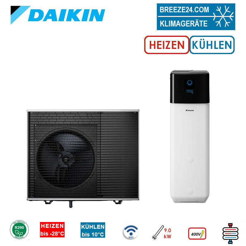 Daikin Altherma 4 H ECH2O Set EPSK-06AV3 + EPSX-10P30A Hydrobox/Speicher 300L WiFi R290 Heistab 9 kW