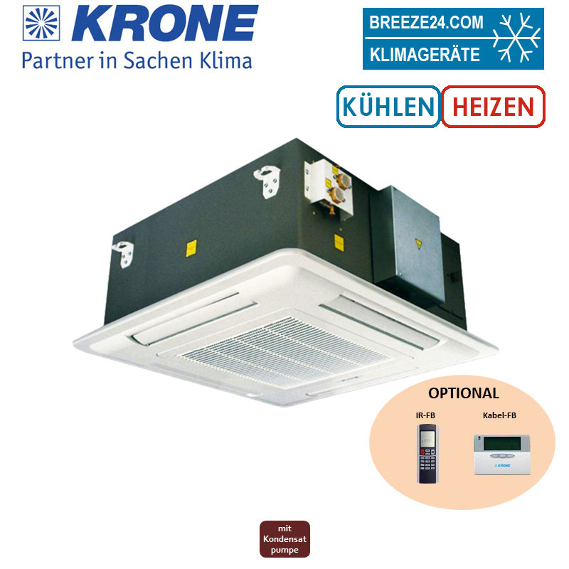 Krone Kassettengerät 3,0 kW - PW-EC-031 2 Leiter-Kaltwasser mit EC-Ventilator Kühlen + Heizen