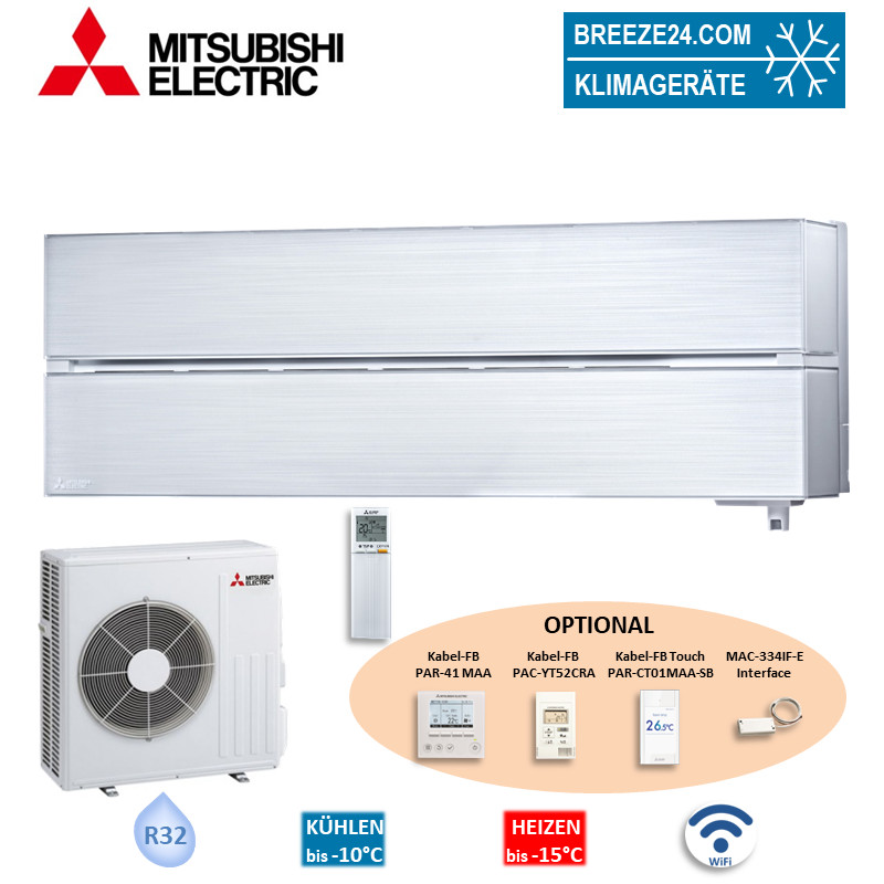 Mitsubishi Klimaanlage Trio-Set R32 Inverter 6 kW, Kühlen und Heizen, bis  110 m² (Optional WiFi)