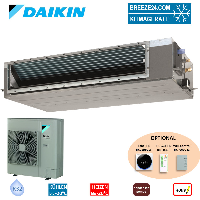Daikin Set Kanalgerät Advance-Serie 12,1 kW - FDA125A + RZASG125MY1 R32 Klimaanlage 400V
