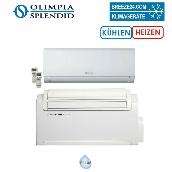 Olimpia Splendid UNICO TWIN MASTER 2,5/2,6 kW - R410A Klimaanlage für 2 Räume mit je 25 | 30 m²